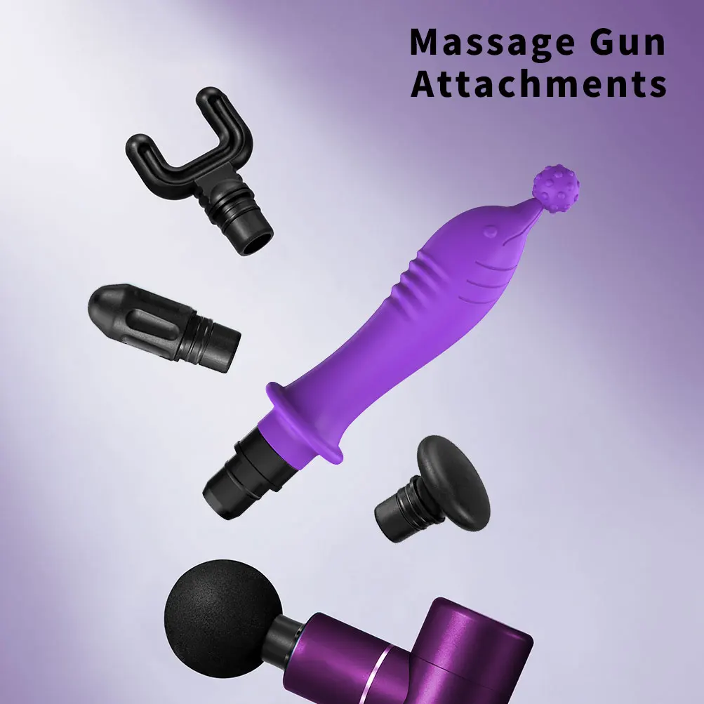 Dolphin shaped silicone massage head, fascia Gun massage head, multi-purpose, fascia gun for 12-13 mm and 18-19 mm interface