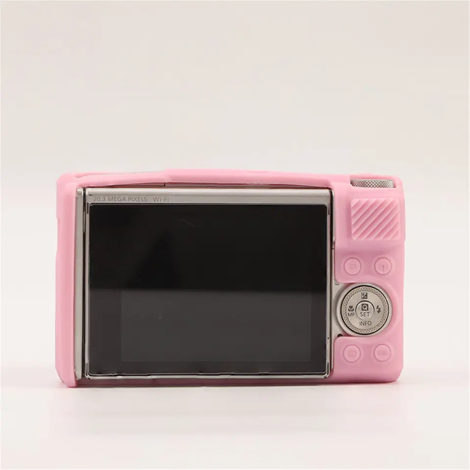 Housse Silicone Souple Rose Pour Canon PowerShot SX740 HS / SX730 HS – Protection Anti-Chocs + Couvercle Objectif Amovible Kinokoo
