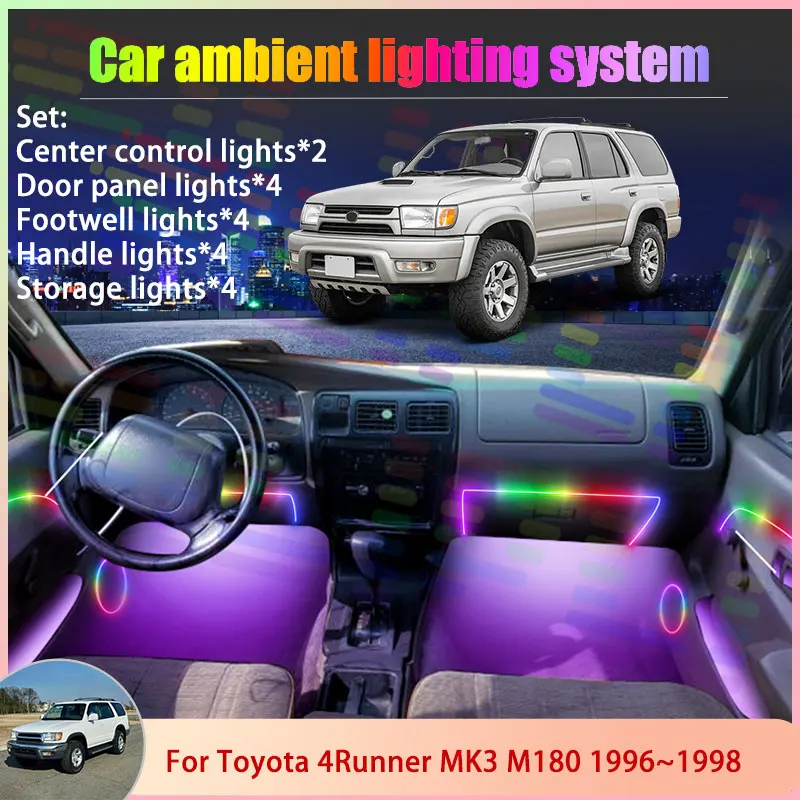 

For Toyota 4Runner MK3 M180 1996~1998 Hilux Surf 2/18 in 1 Car Atmosphere Light Lamp RGB Shade Ensemble Streamer Atmosphere Set