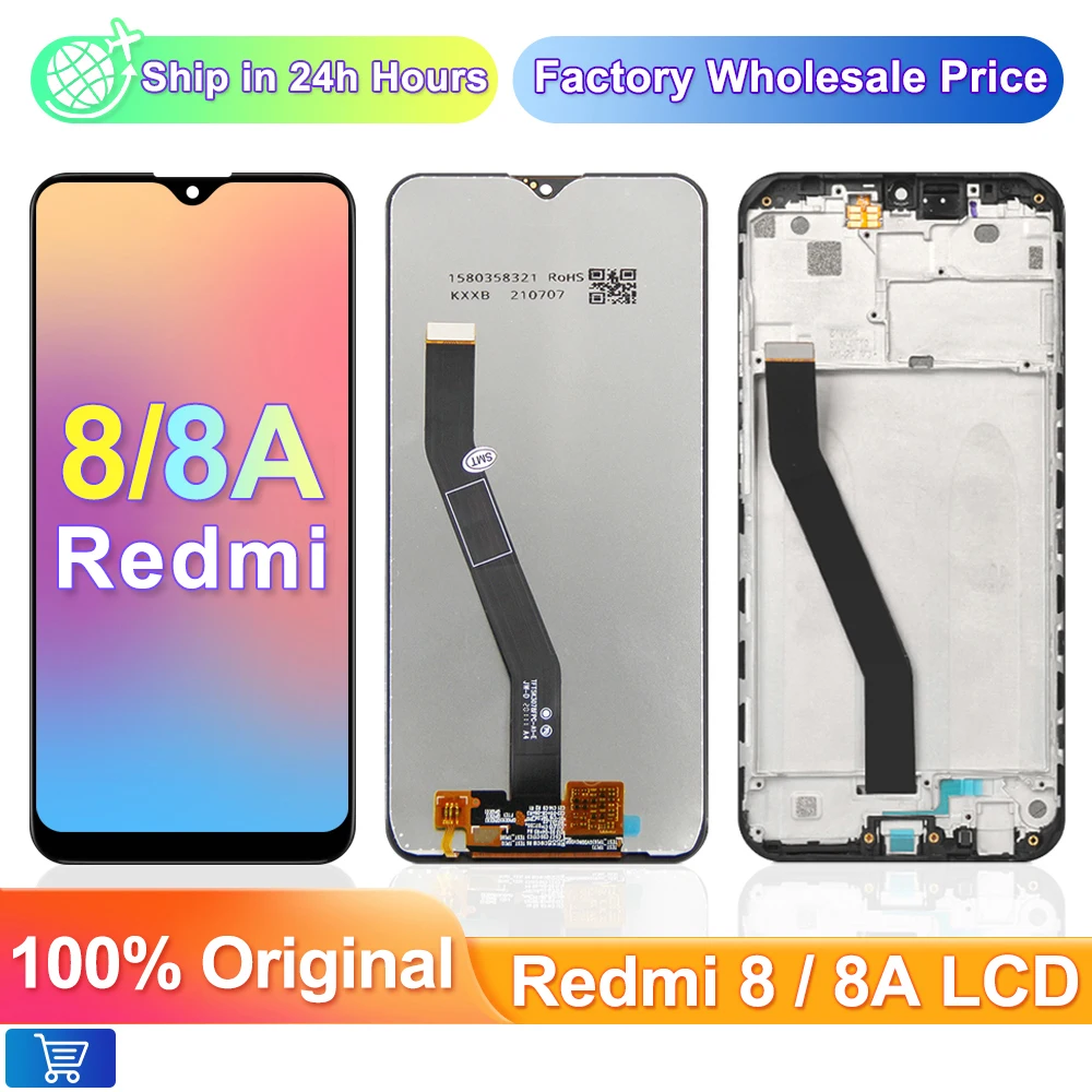 

6.22" For Xiaomi Redmi 8 8A Display, Touch Panel Screen Digitizer For Redmi 8 8A MZB8458IN LCD Replacement With Frame