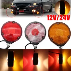Car Bulb Side Marker Light Double Face Round Type signal Lamp for 12V 24V Automobiles Truck Trailer Lorry Car Accessories