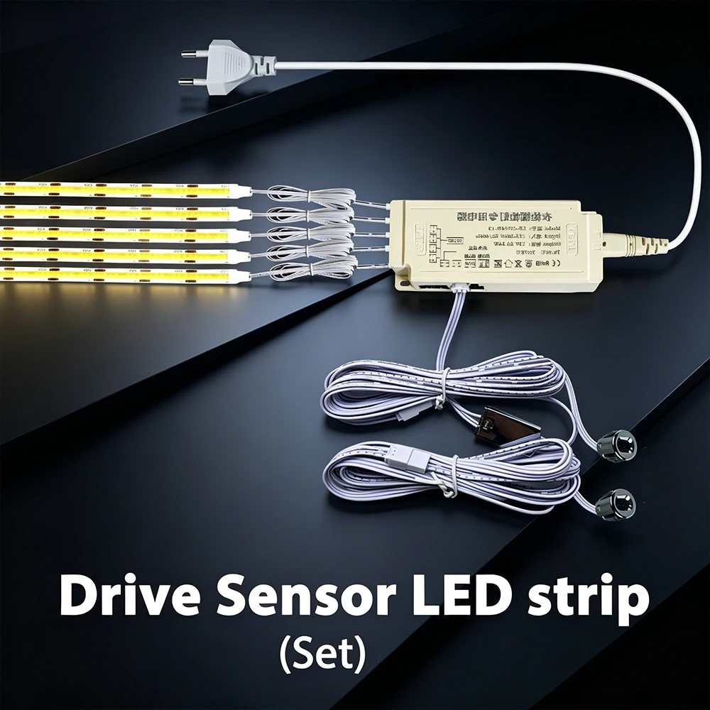 Smart Door Proximity Sensor Control LED Under Cabinet Lights 12V COB LED Strip Showcase Wardrobe Lamp Backlight For Room Kitchen
