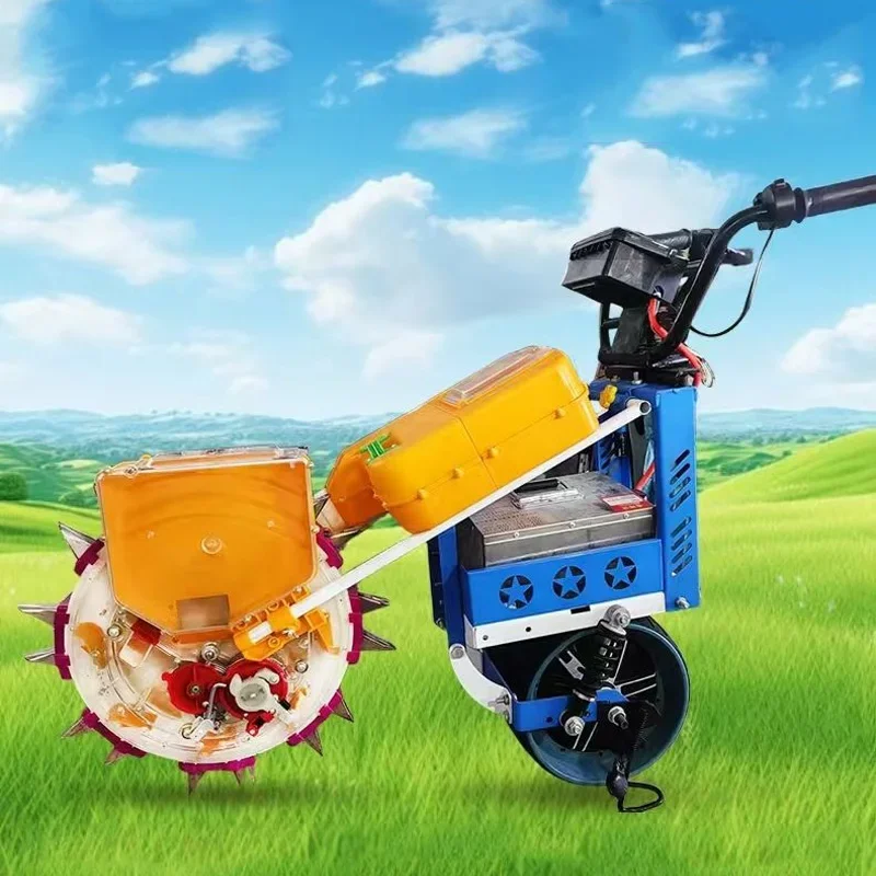60V Electric-Assisted Seeder: Hand-Pushed Seed-and-Fertilizer Combination Seeder for Precision Planting of Corn and Soybeans