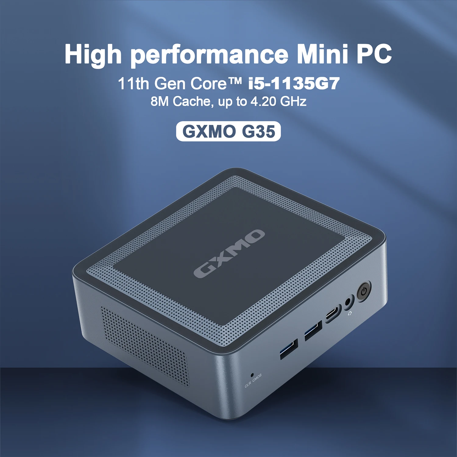 GXMO G35 Mini PC Mini Computer 111th Generation Intel® Core™ i5 Windows 11 Pro DDR4-3200M 16G 512G SSD WiFi6 BT5.2 4K Output 10