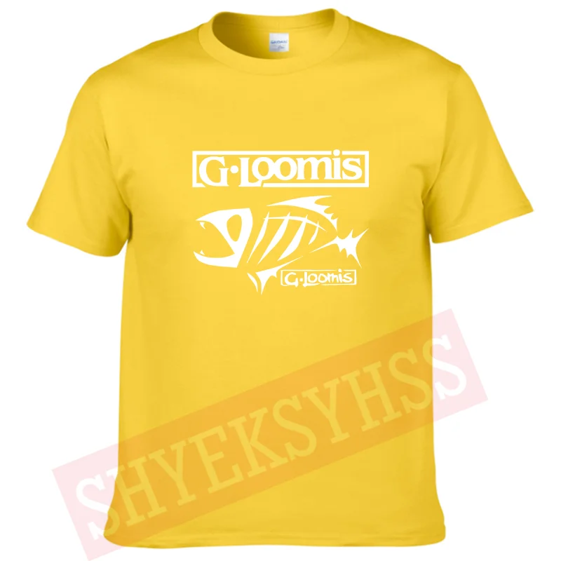 New G.loomis Outdoor Fishing T Shirt Solid Sports Breathable 100% Cotton Fishing Boy Men\'s Tshirt Hips Bouncing Bone T-shirt