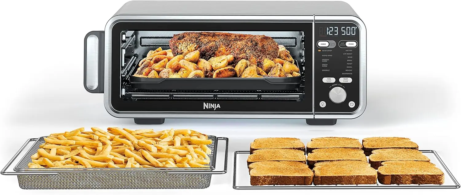 Dual Heat Air Fry Countertop 13-in-1 Oven with Extended Height, XL Capacity, Flip Up & Away Capability for Storage Space