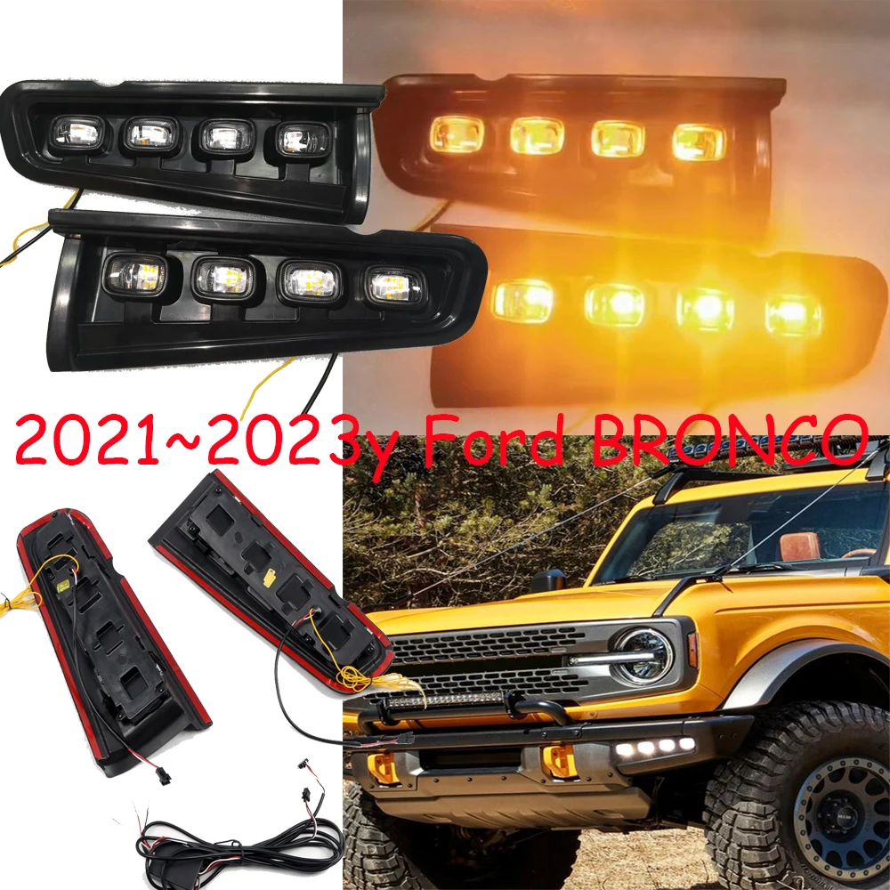 

car bumper for head light Ford BRONCO Daytime light 2021~2022y LED DRL car accessories daylamp BRONCO fog lamp