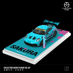 TimeMicro1:64 992 GT3 RS Mavi Kiraz Çiçeği - aksiyon figürü versiyonu simülasyon alaşım araba modeli