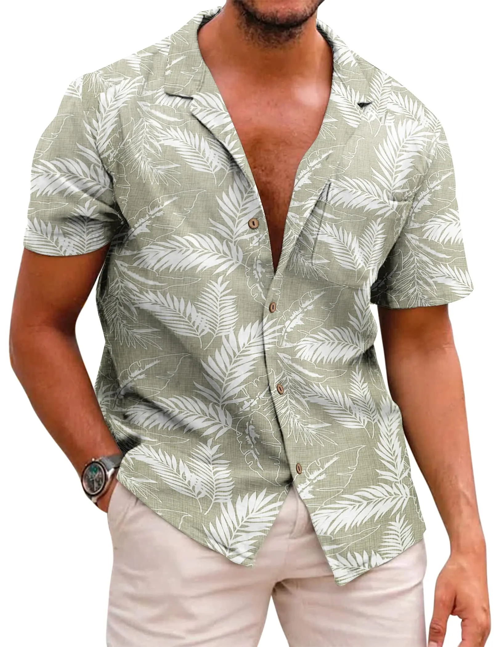 Summer 3D printed top for men's summer Hawaii beach shirt outdoor party men's breathable short sleeved street social clothing