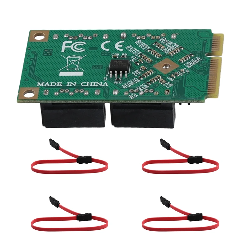 

Expansion Adapter PCIE To SATA Expansion Card Full Height MPCI-E To Quad SATA HDD Interface Adapter Card For Synology