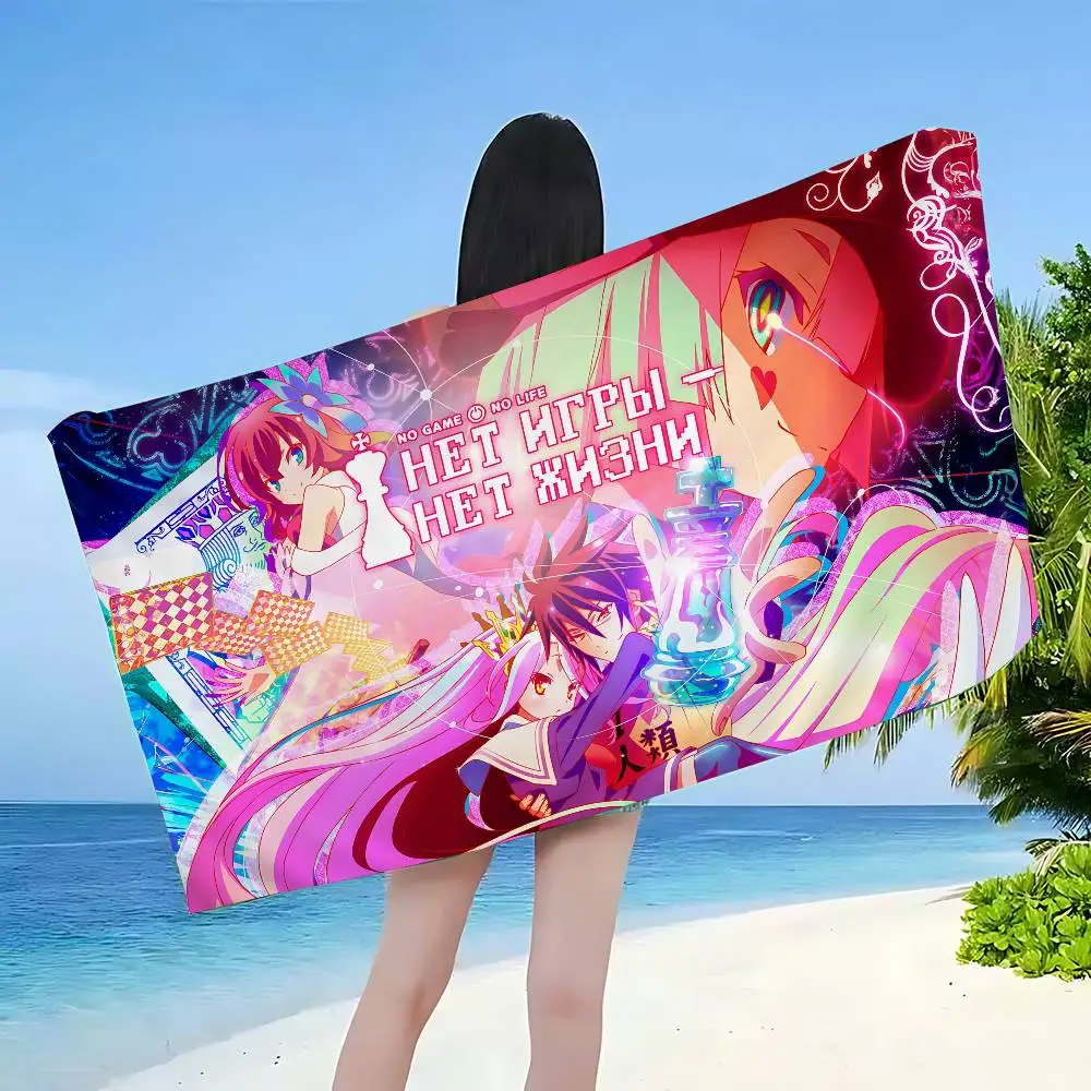 Fantasy Anime NO GAME NO LIFE Microfiber Blanket Quick Drying Beach Towels Oversized Printing Super Absorbent Pool Towel Blanket