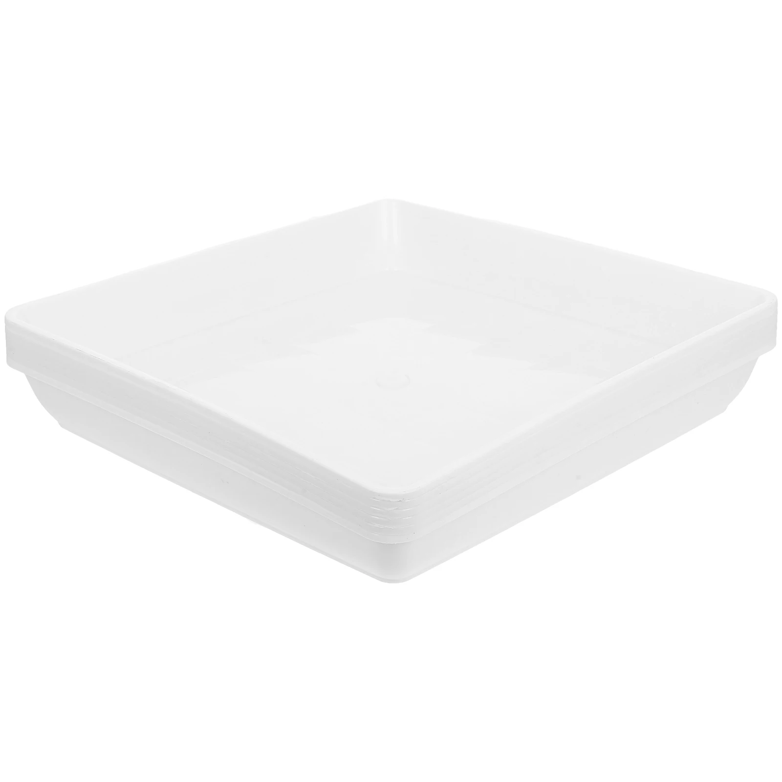 

6 Pcs Flower Pot Bottom Mat Plastic Plant Trays Water Drip Square Planter Base Saucer White Saucers Watering for Plants