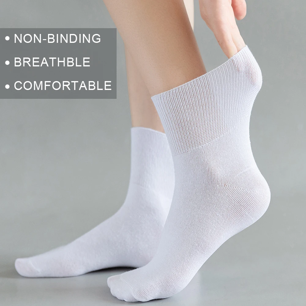 7 pairs women's non binding diabetes socks comfortable breathable shoes suitable for elderly and pregnant women for fat feet image 5