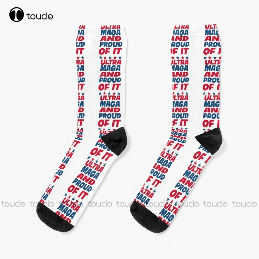 Ultra Maga And Proud Of It Socks Trump 2024 Men'S Socks 360° Digital Print Comfortable Girls Sports Christmas Gift New Popular