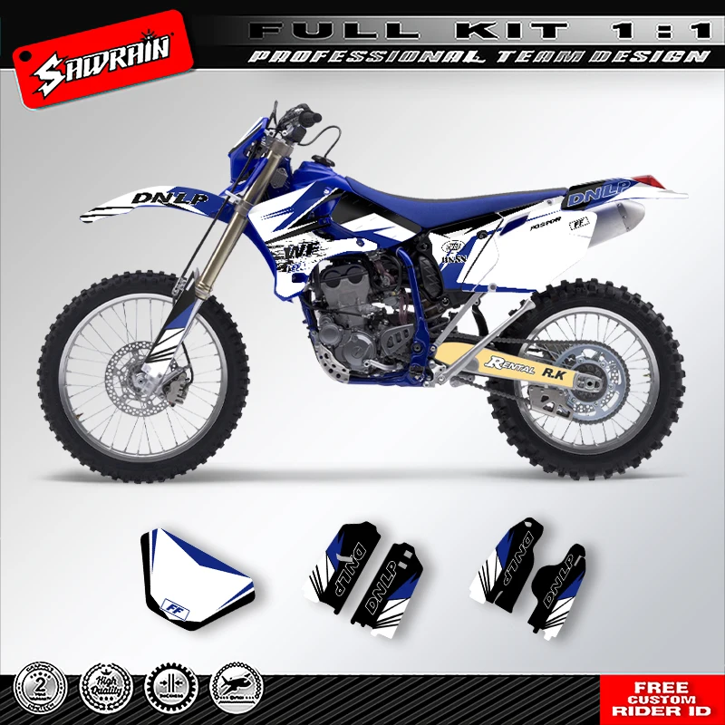 

Sawrain Motorcycle Sticker Custom Team Graphics Decals Kit For YAMAHA WRF250 450 2003 2004 2005 2006 011