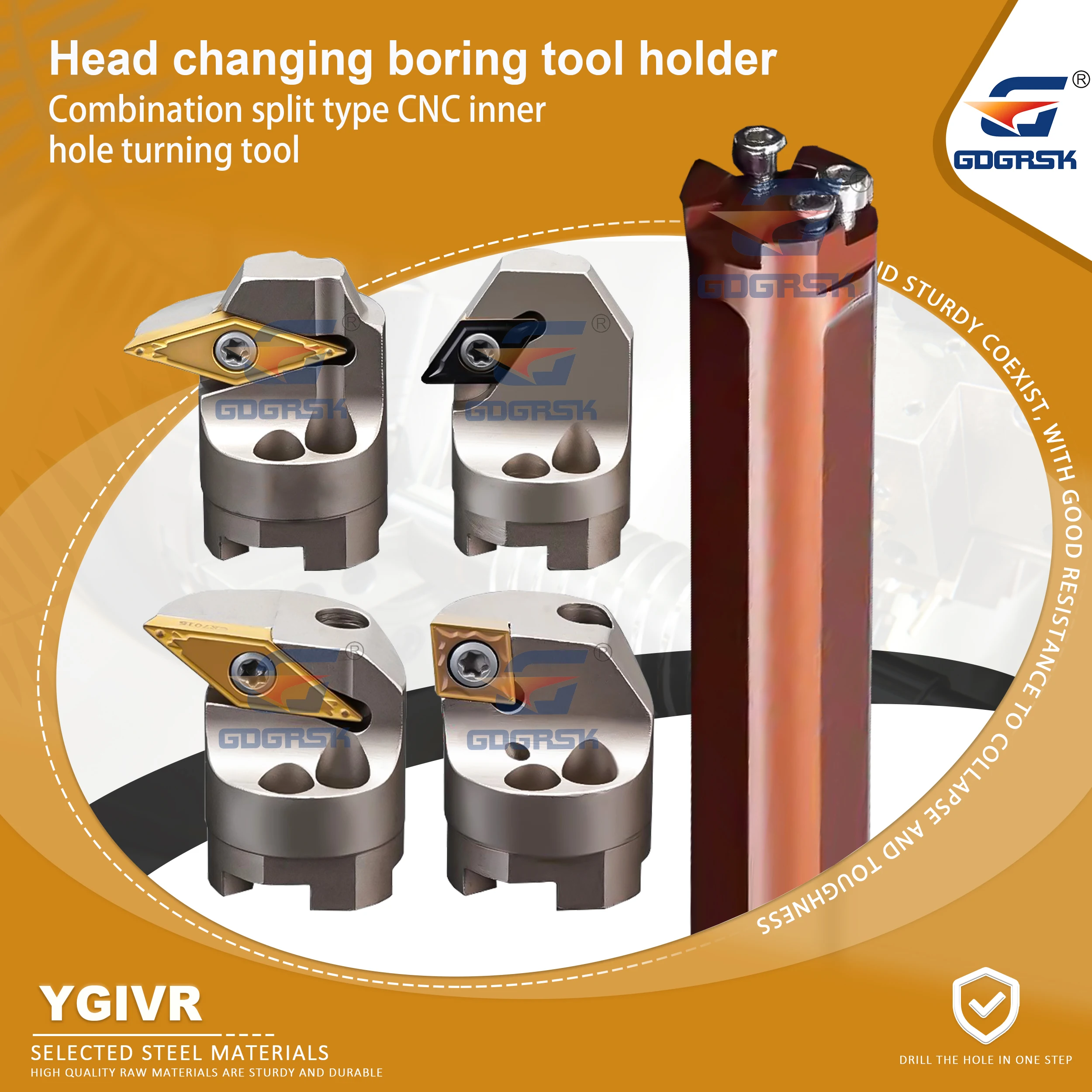 

YGIVR Machining Center Internal Cooling Anti Seismic Tool Rod Split Type Internal Hole Rod D32T-YGIVR-TF Cutter Head Y25-STWCR16