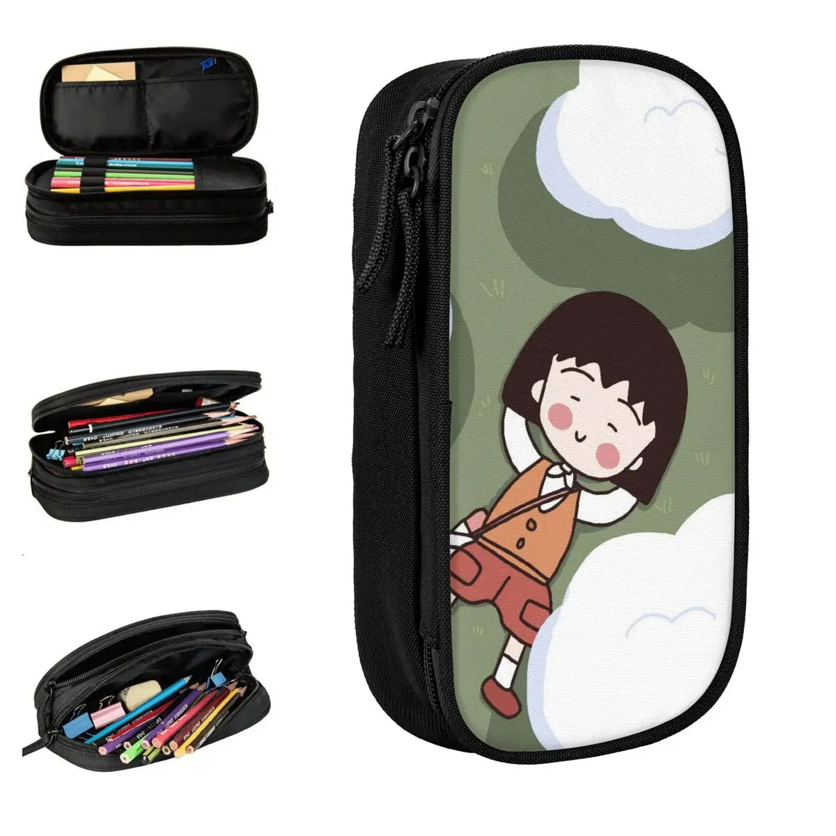 

Anime Chibi Maruko Chan Pencil Cases Pencilcases Pen Box for Girl Boy Large Storage Bags Students School Gift Stationery