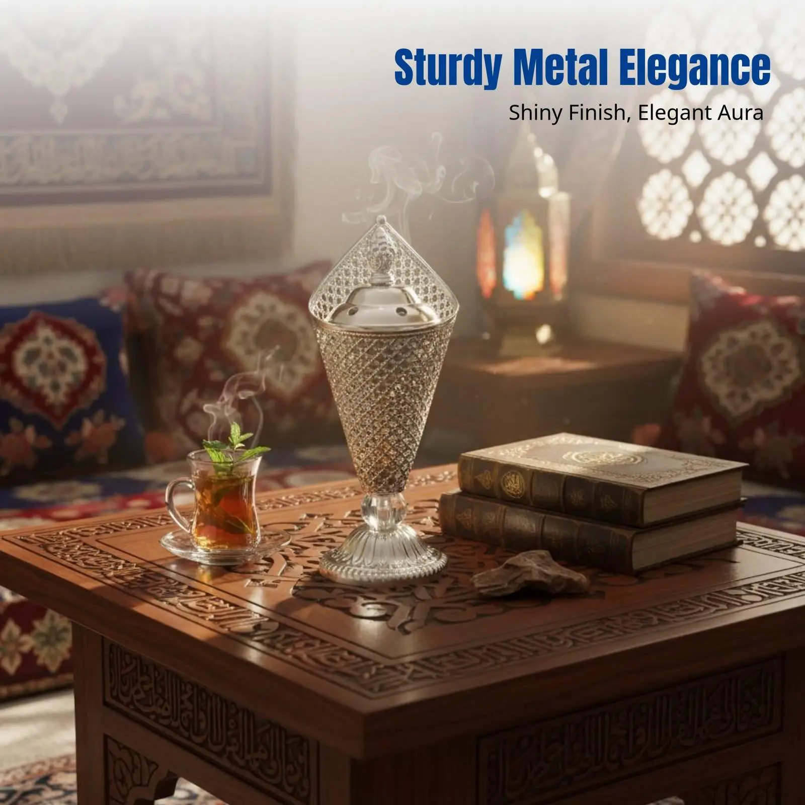 Stylish Middle Eastern Incense Burner Electric Iron Aroma Diffuser Plug in Creative Decor for Living Room