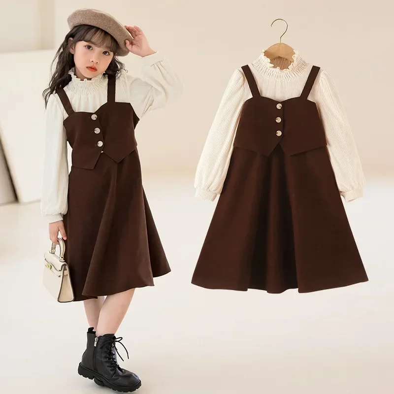 ZOETOPKID Children's Clothing Spring Autumn Teenager Girl Dress Kids Girl One-piece Dresses Junior Girl Long Sleeve Dresses