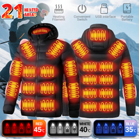 Men Heated Down Jacket USB Winter Women's Outdoor Electric Heating Jacket Warm Sprots Thermal Coat Clothing Heated Jacket