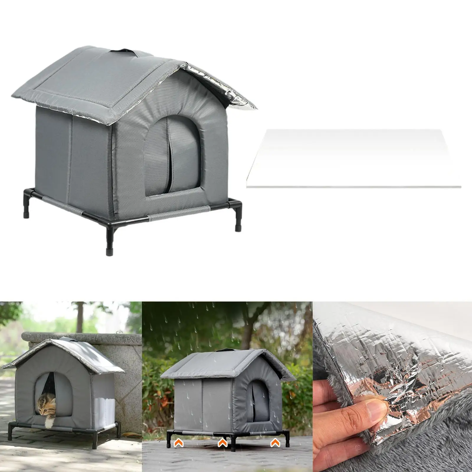 مأوى كيتي معزول مقاوم للرياح لمنزل القطط في الهواء الطلق لحديقة الفناء الشتوية