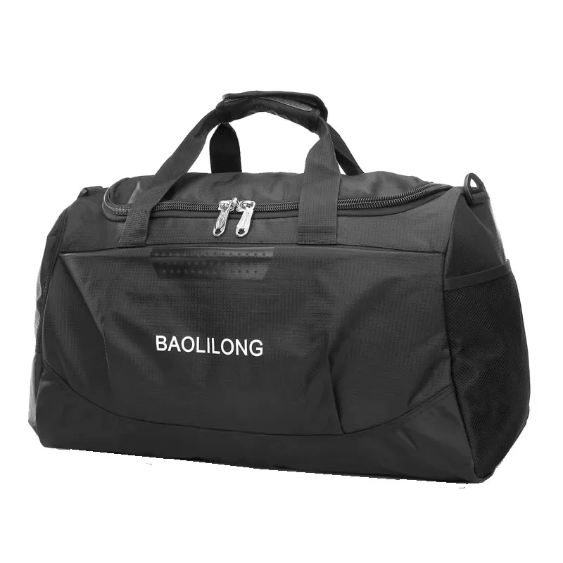 Bolsa de gimnasio deportiva grande con bolsillo para zapatos para hombres y mujeres, bolsa de lona impermeable para entrenamiento de Fitness al aire