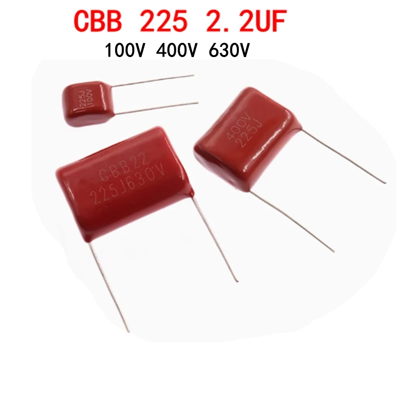 10 STKS  CBB Polypropyleen film condensator 225 2.2UF  100V 400V 630V P15mm  20mm 25mm