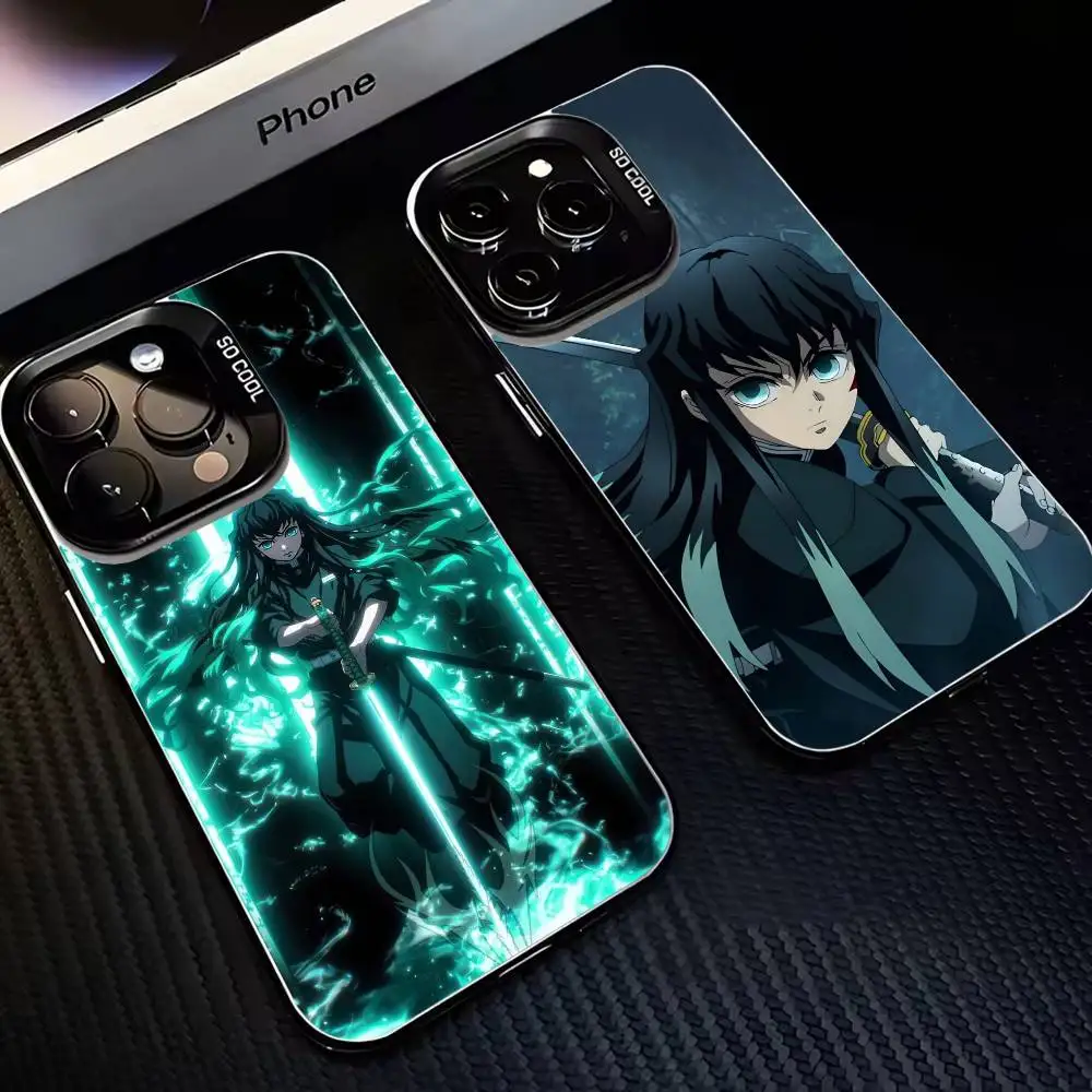 

Anime Muichiro Tokito Phone Case For iPhone17,16,15,14,13,12,11 Plus,Pro Max Black Matte Shockproof Cover