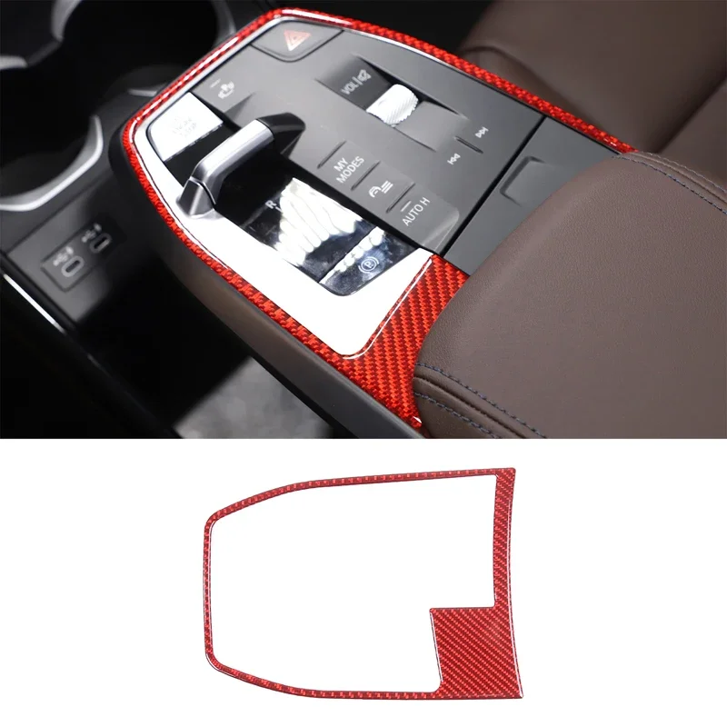 

For BMW X1 U11 2023-2024 Car Center Control Shift Panel Frame Decoration Sticker Soft Carbon Fiber Car Accessories