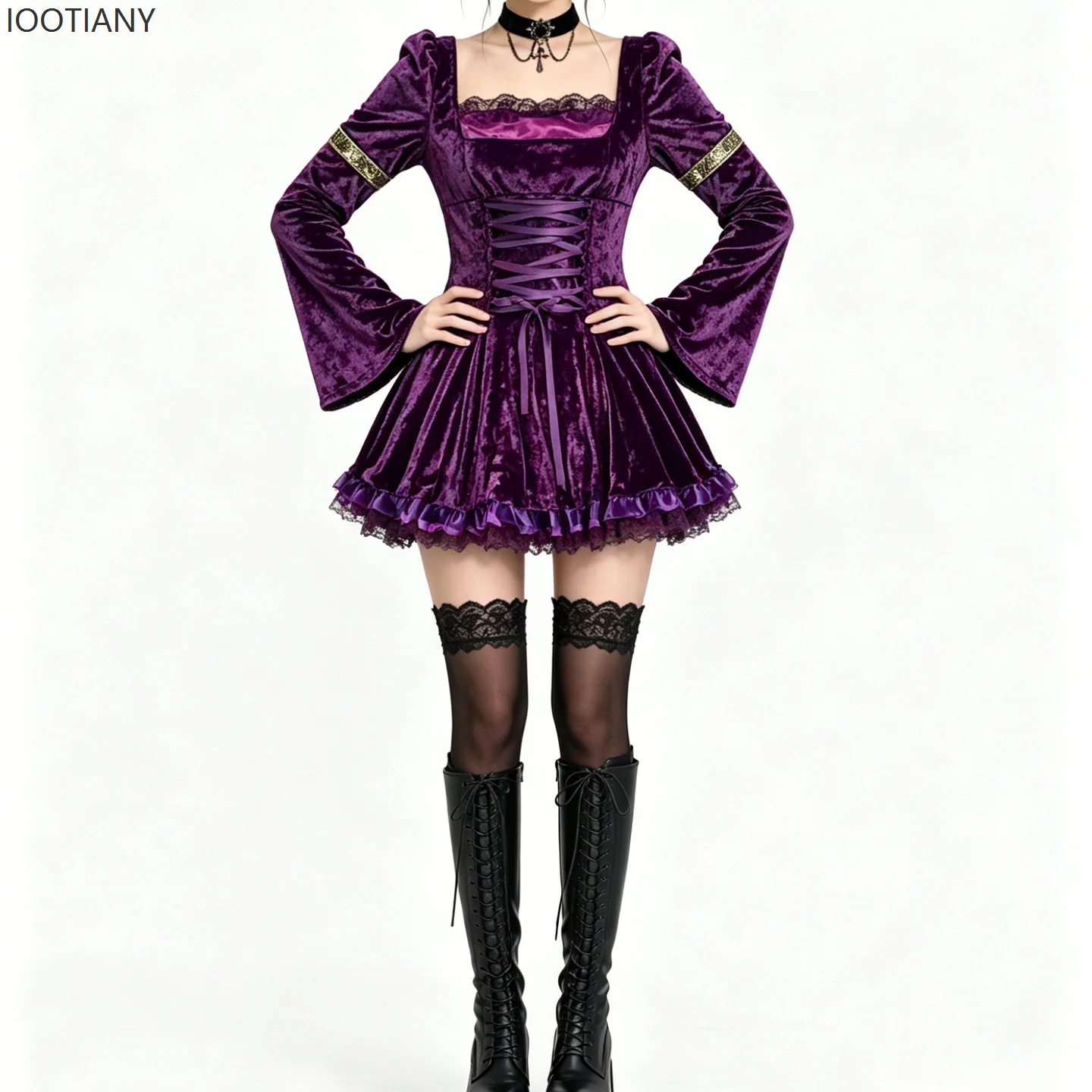Gothic Vampir-Spitzenkleid Sexy Damen Halloween Hexen-Cosplay-Kostüm Mode Bar Nachtclub Bühnen-Performance-Kleidung Rock 2026 – Detail 7