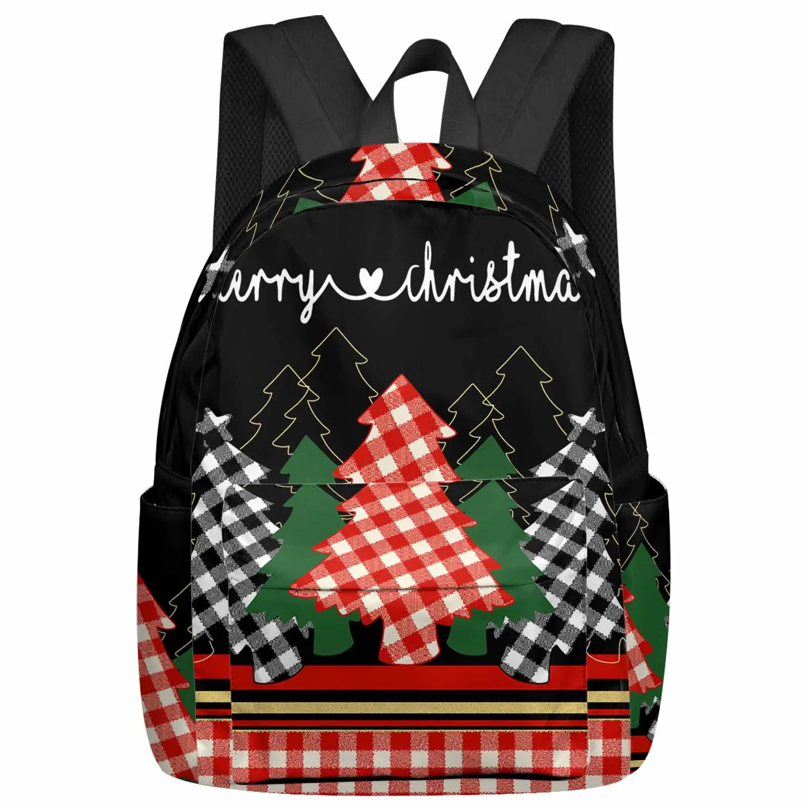 

Christmas Tree Grid Lines Hand Drawn Large Capacity Backpack Men Laptop Bags High School Teen College Girl Student Mochila