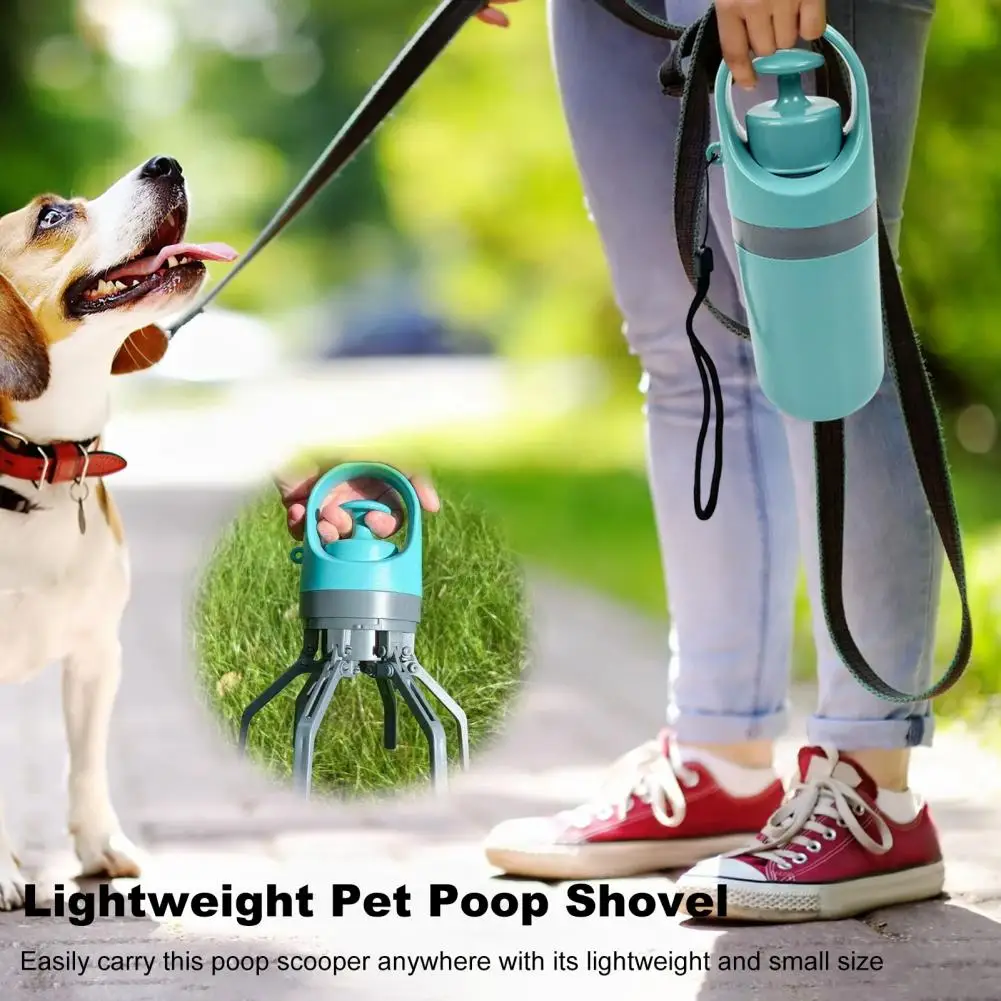 Poop Scooper with Built-in Bag Dispenser Compact Pet Disposal Tool Portable No-touch Dog Pooper Scooper with Bag for Small