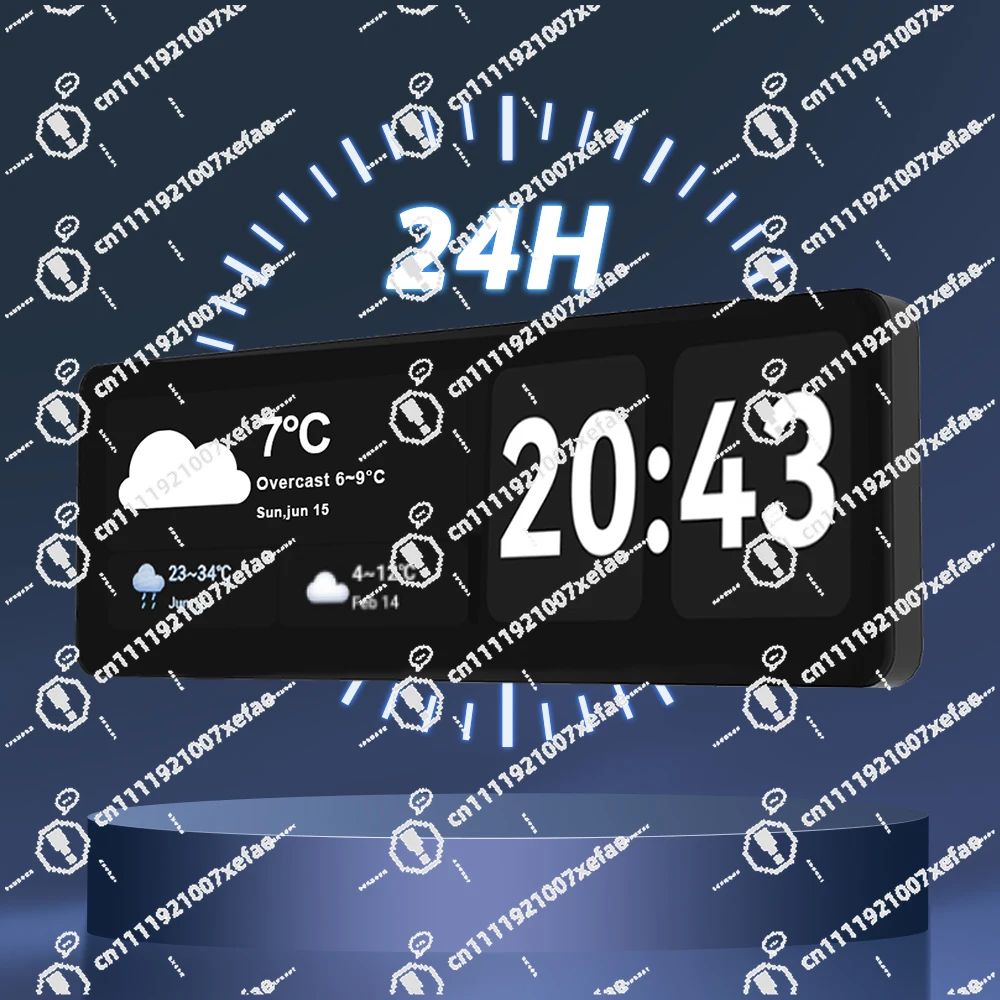 Modern 21-inch smart wall networked digital clock with high definition LCD display and central management system