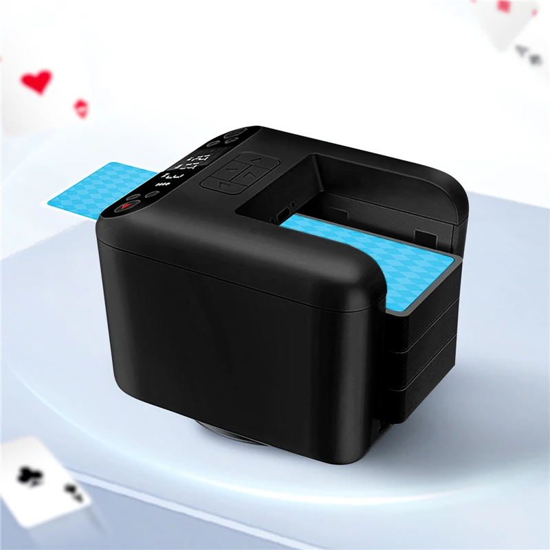 آلة التعامل الأوتوماتيكية 360 ° أداة توزيع أوراق اللعب الدوارة بقدرة 5000 مللي أمبير في الساعة، موزع كهربائي ذكي قابل لإعادة الشحن #3
