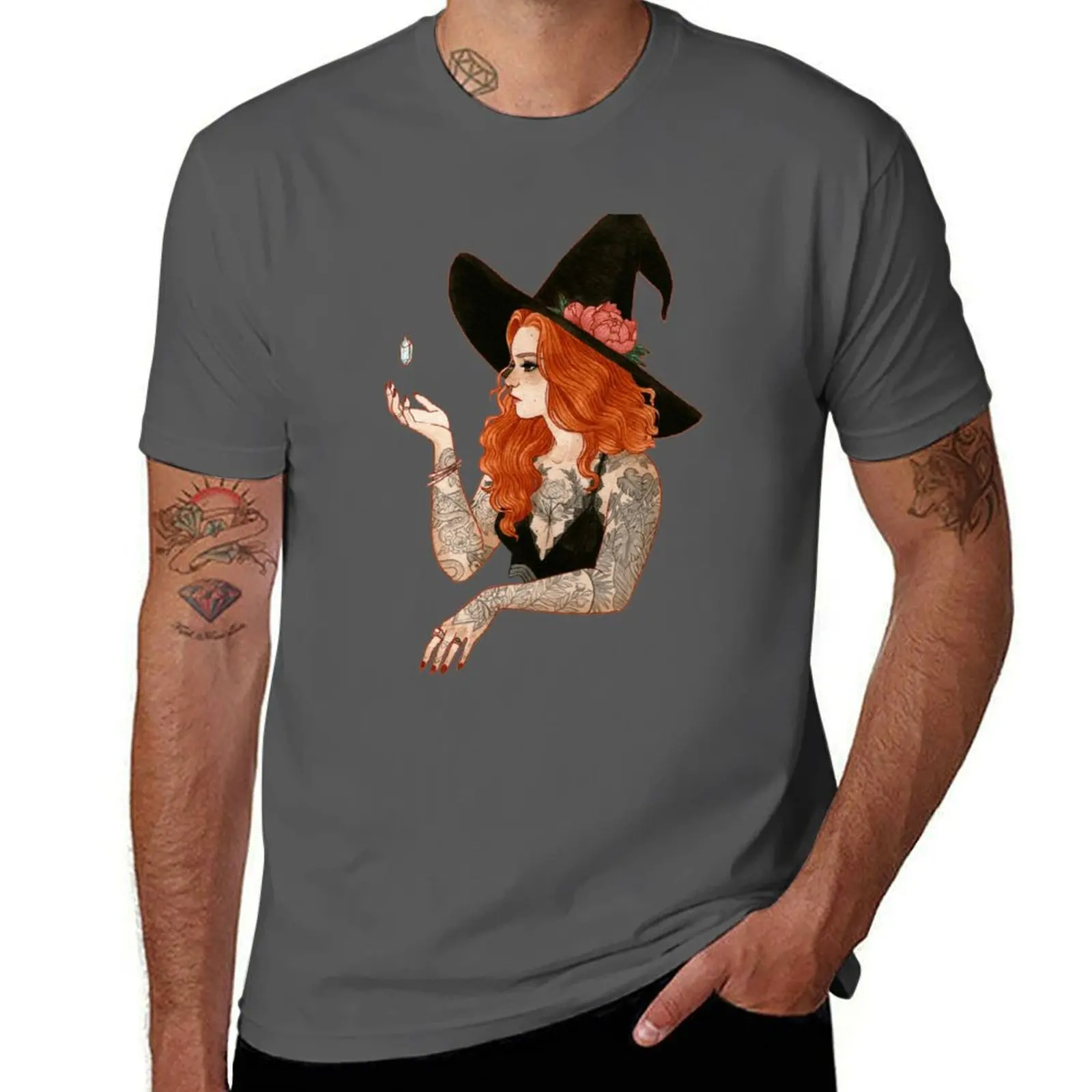

Red tattooed witch T-Shirt t shirts for man graphic vintage t shirts for man graphic tees t shirt custom print T-Shirt