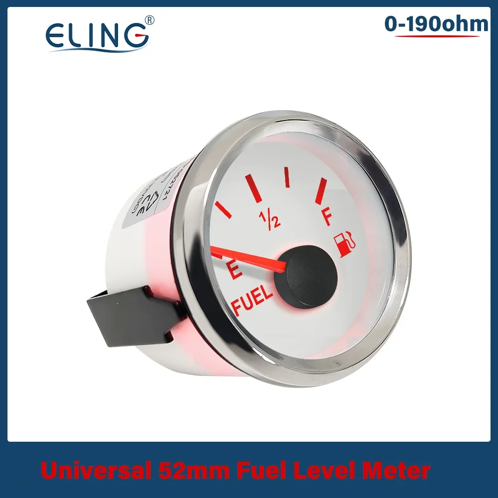 

ELING 52 мм 2-дюймовый морской автоматический измеритель уровня топливного бака 0-190 Ом 240-33 Ом сигнал для 9-32 В лодочного грузовика с красной подсветкой
