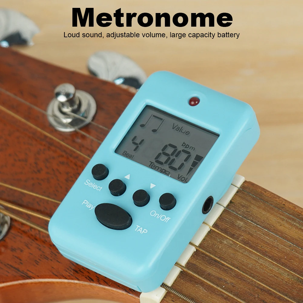 Metrónomo electrónico con Clip, metrónomo de bolsillo, sonido fuerte, Mini metrónomo Digital para Piano, guitarra, flauta, tambor