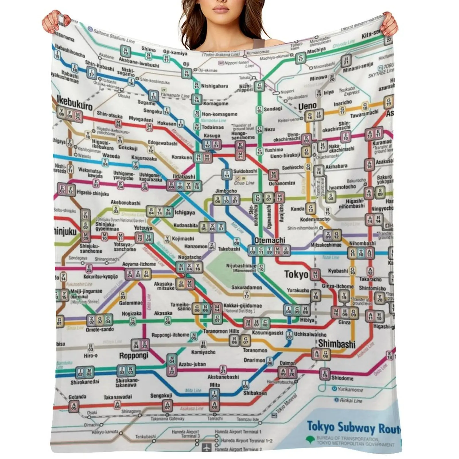 

Tokyo subway Throw Blanket Hair warm for winter Soft Plaid Loose Blankets