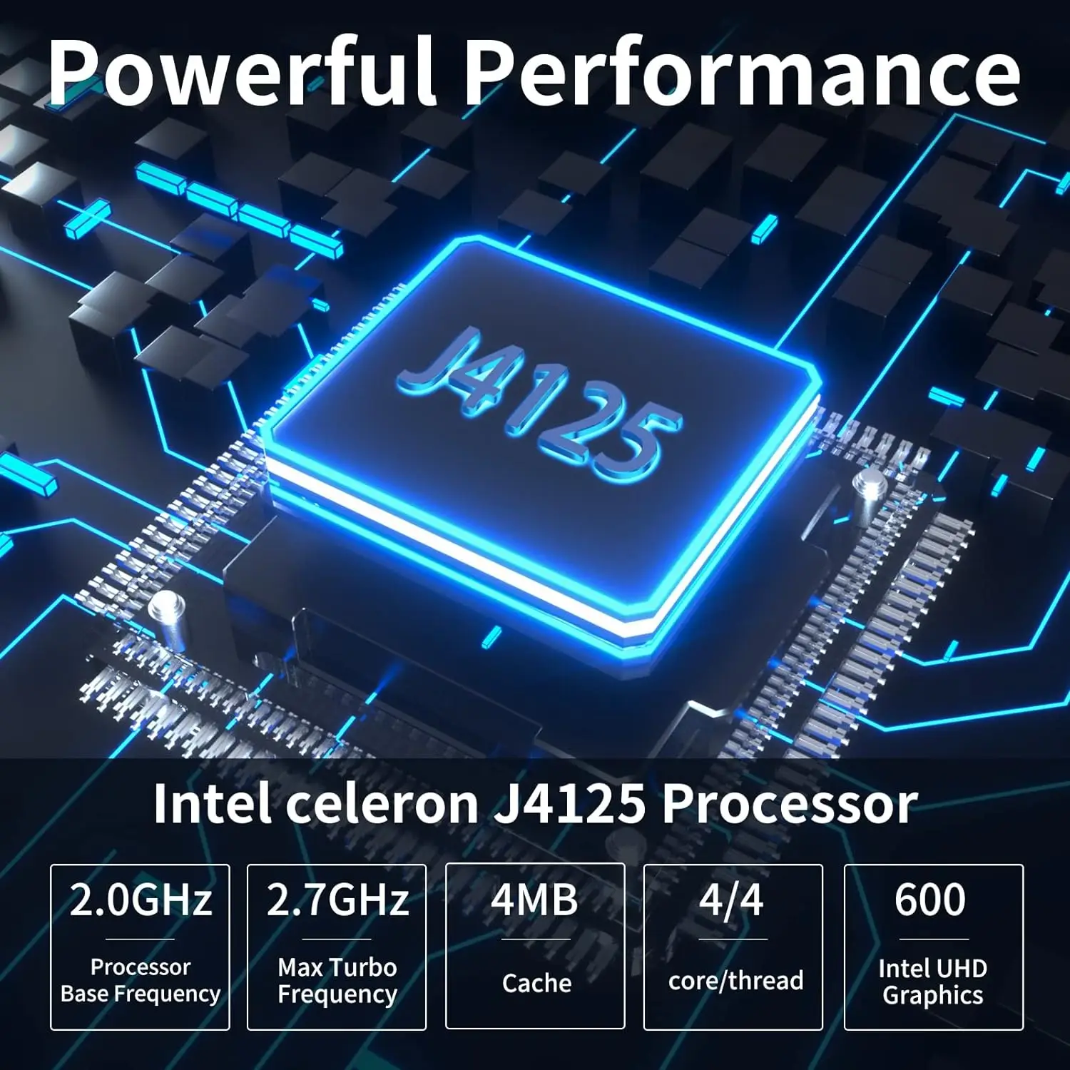 Мини-ПК MSECORE Intel Celeron J4125, без вентилятора, Windows 10