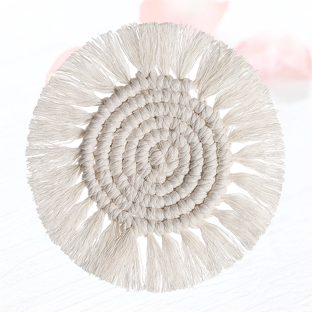

Round Tableware Mat Coaster Tassel Design Dish Bowl Pad Placemat Heat Insulation Table Mat For Home Cafe Use Elegant