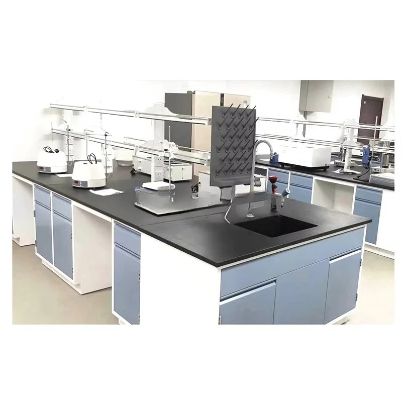 Medical Laboratory Furniture Island Table Electronic Biology Island Work Bench with Sink - view 6
