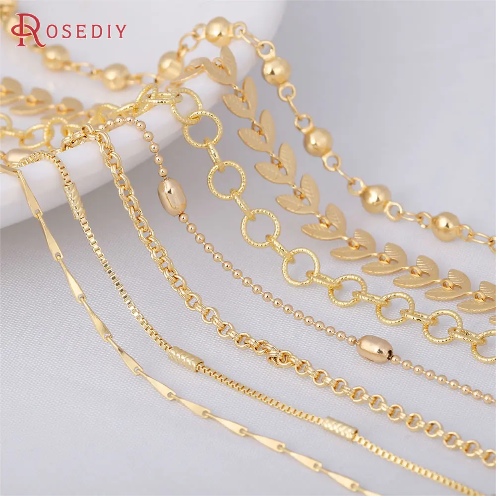 High Quality 18K Gold Color Brass Special Connect Earrings Necklace Bracelets Chains Jewelry Making Chains Findings Accessories