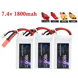 TERANTY 7.4V 2S 1800MAH 45C Lipo Battery With Deans T/XT30/XT60 Connector For RC Airplanes Helicopters Car Boat Truck Parts