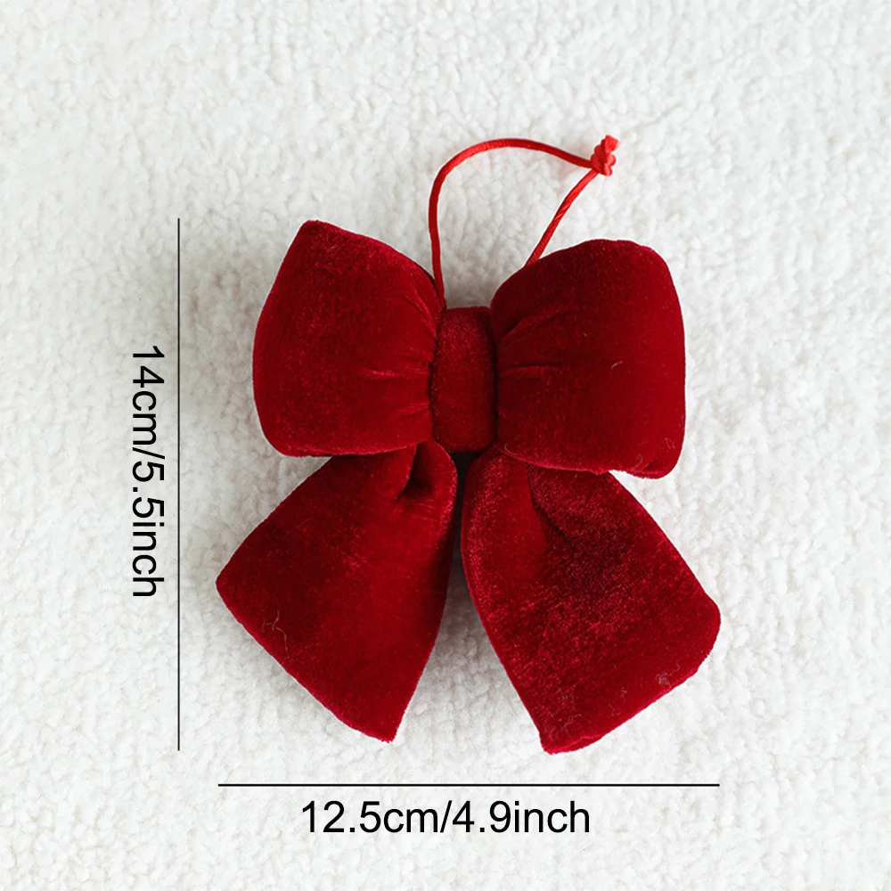 Weihnachten rote Samtschleifen Weihnachtsbaum Ornamente für Weihnachten Home Dekorationen Kranz Treppen Geländer Dekore Neujahr Geschenkzubehör – Detail 10