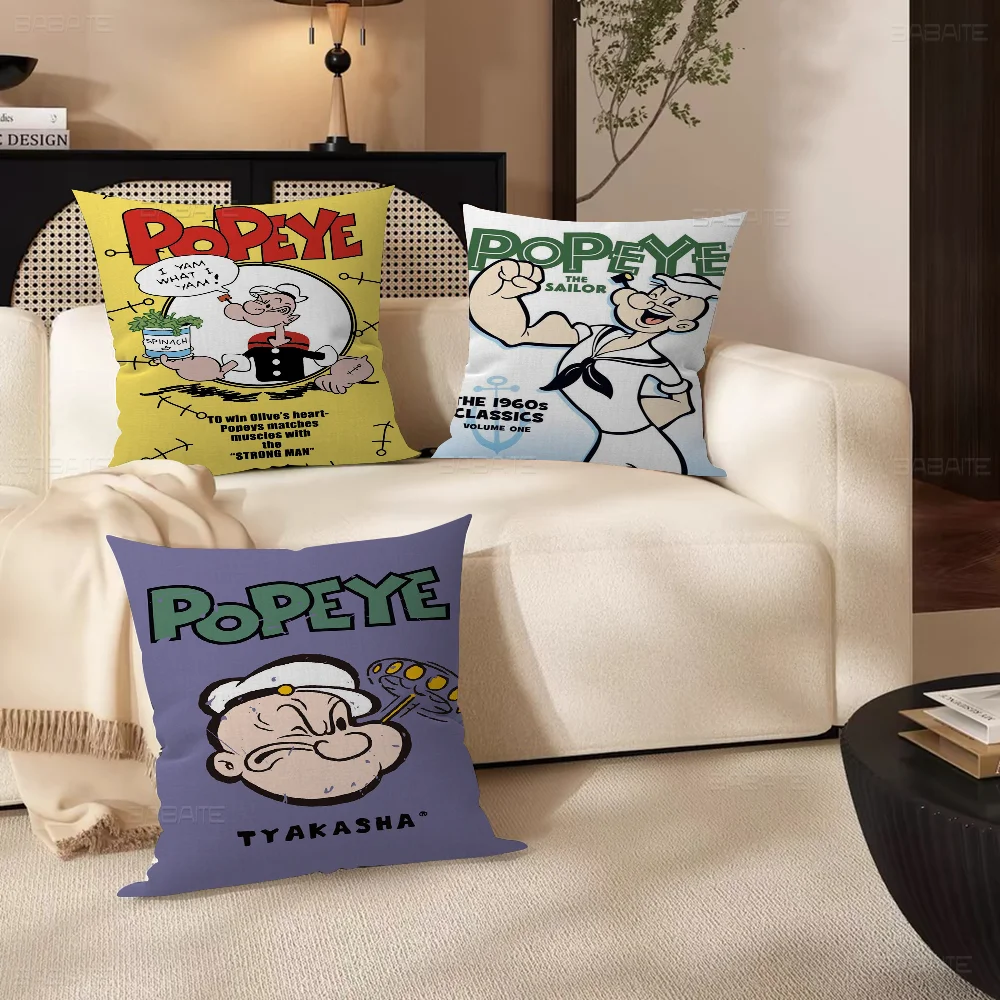 

P-Popeye Man Pillow Gift Home Office Decoration Bedroom Sofa Car Cushion Cover Case 45x45