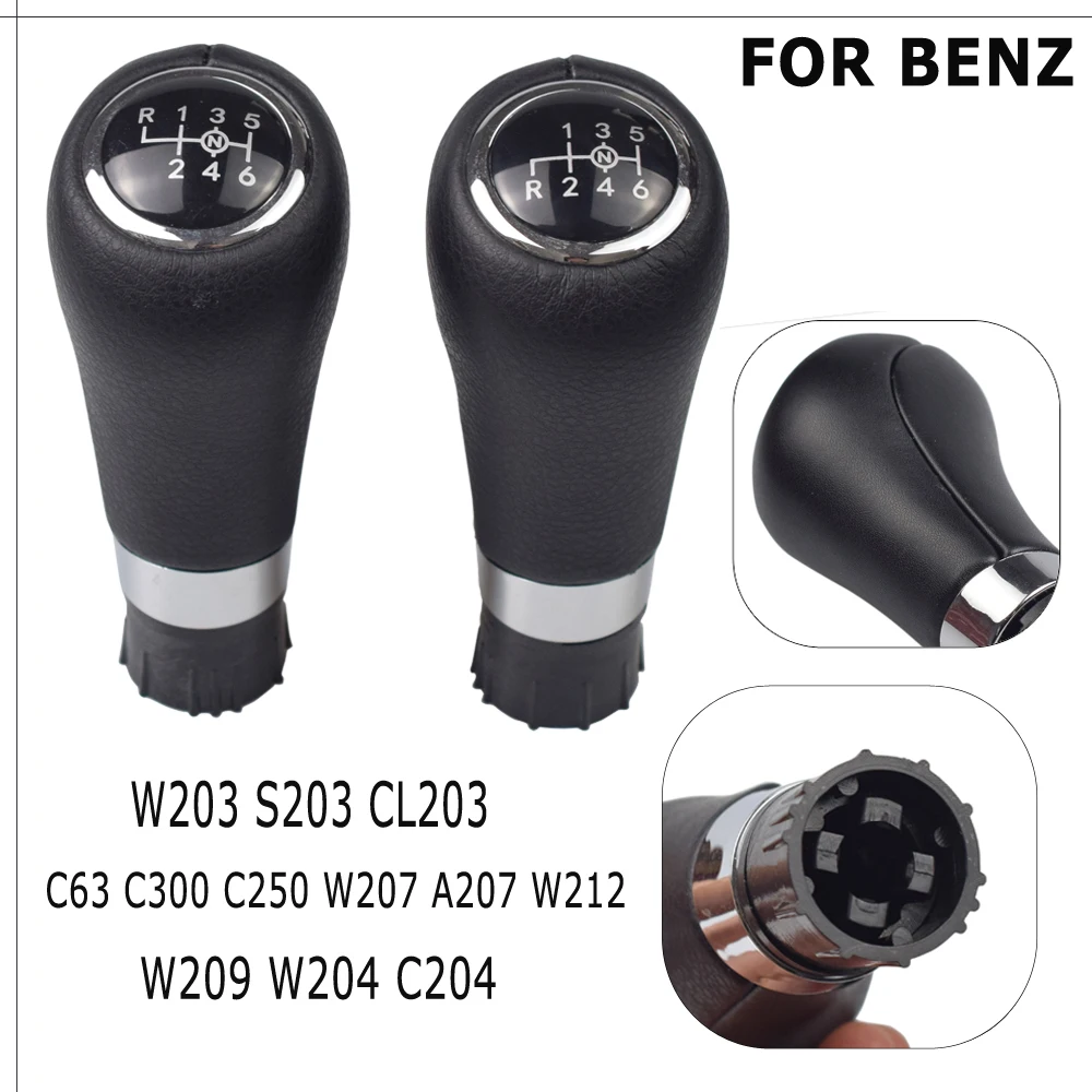 For Mercedes Benz W203 S203 CL203 W209 W204 C300 C250 W207 A207 W212 6 Speed Manual Car Gear Shift Knob Shifter Lever