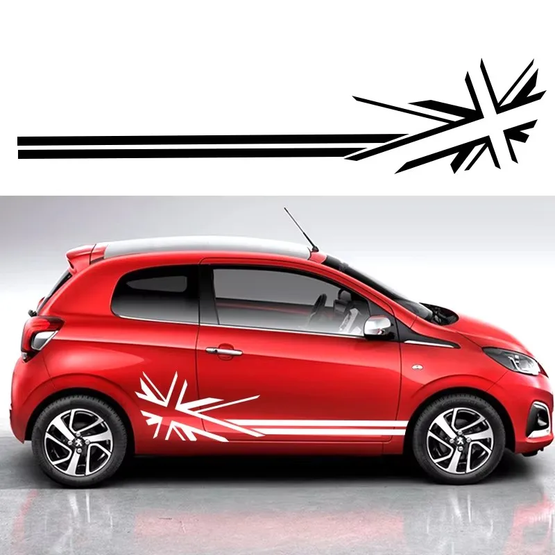 2-piece Grand Alliance flag design bar chart personalized car door RV door decoration covered with scratch decoration vinyl car