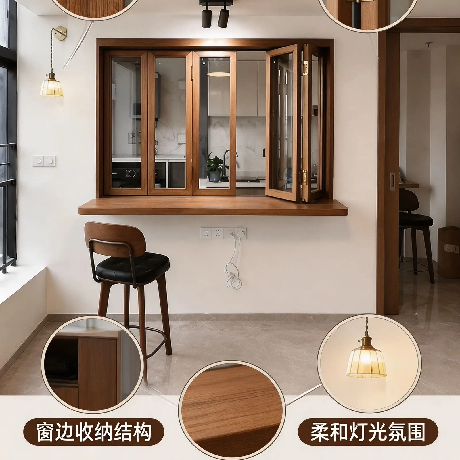 Indoor solid wood window folding and opening, original wood window left and right folding sliding window customization