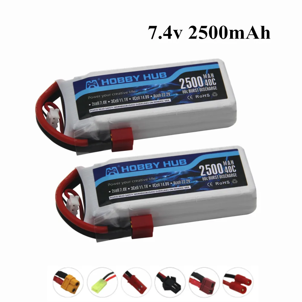 7.4v 2500mAh 40c Lipo battery for Wltoys 12428 12423 1:12 RC Car 7.4 V 903480 Toys Battery For Syma X8C X8W X8G X8 RC Quadcopter