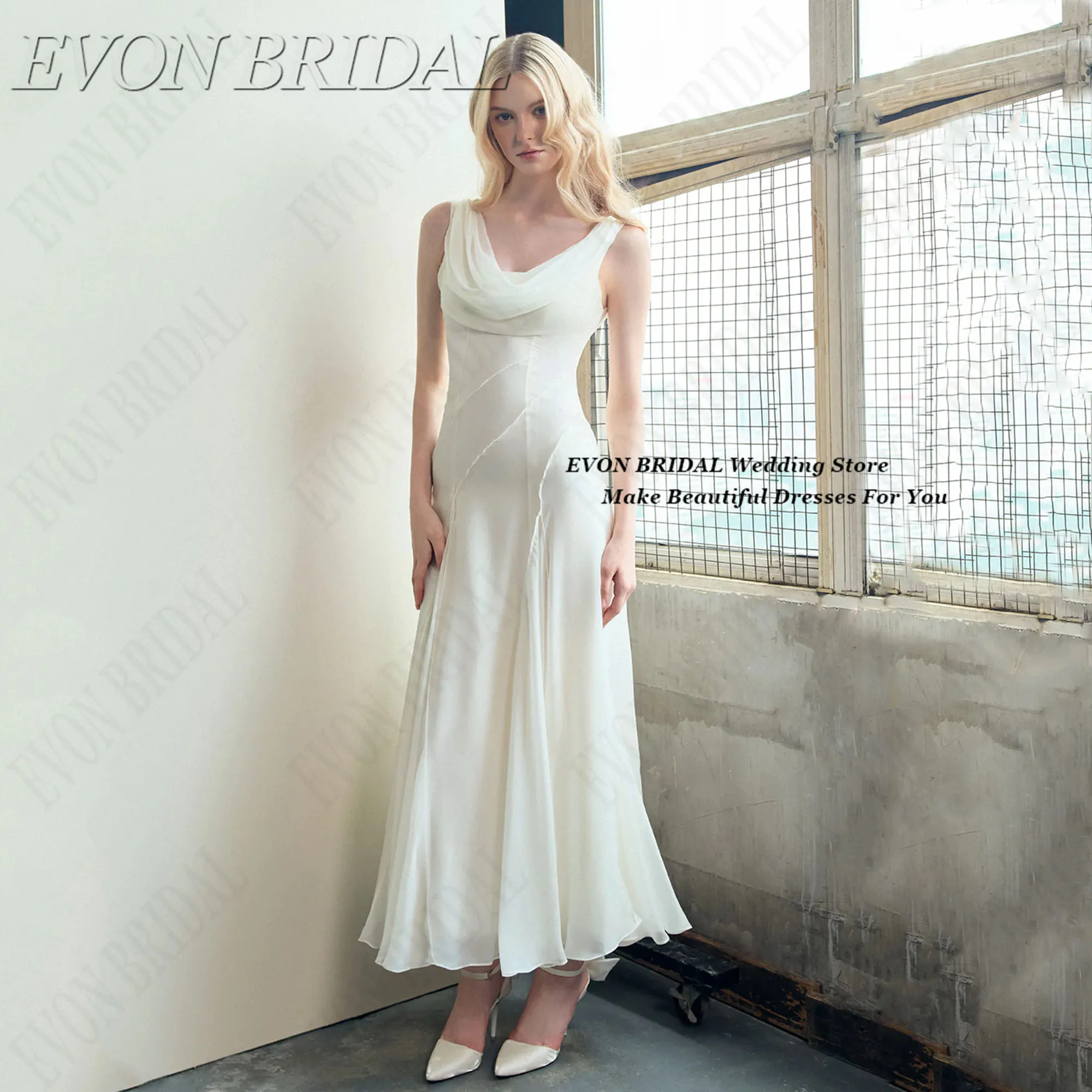 

Simple A-Line Robes De Soirée Fashion Backless Evening Dress Elegant Chiffon Women's Formal Occasion Gown EVON BRIDAL Customized